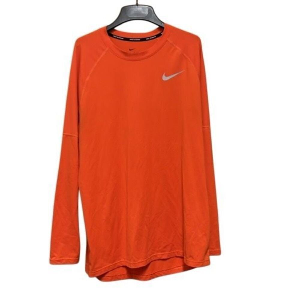 Nike Running Size Men’s Large Orange Dri-Fit Long Sleeved Shirt